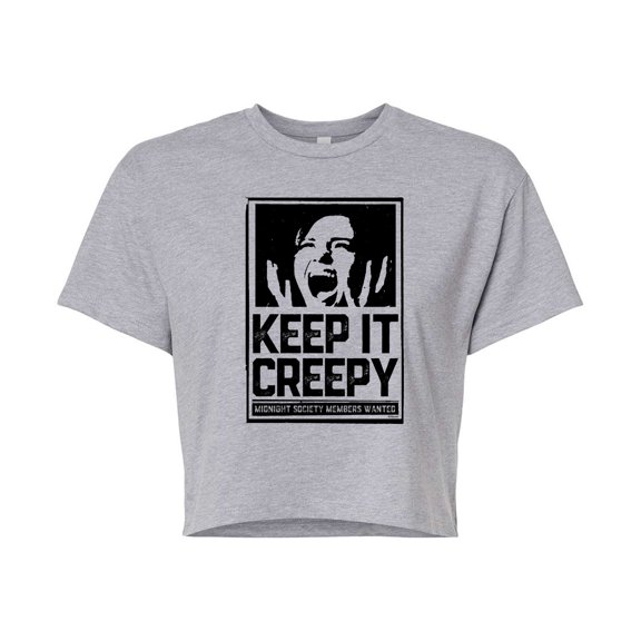 Are You Afraid of the Dark - Keep It Creepy - Junior's Cropped Graphic T-Shirt