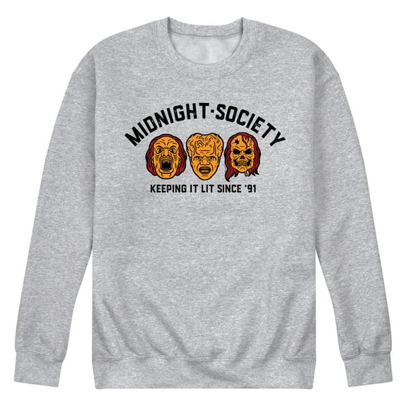 Are You Afraid of the Dark - Midnight Society Monster Masks - Men's Crew Fleece