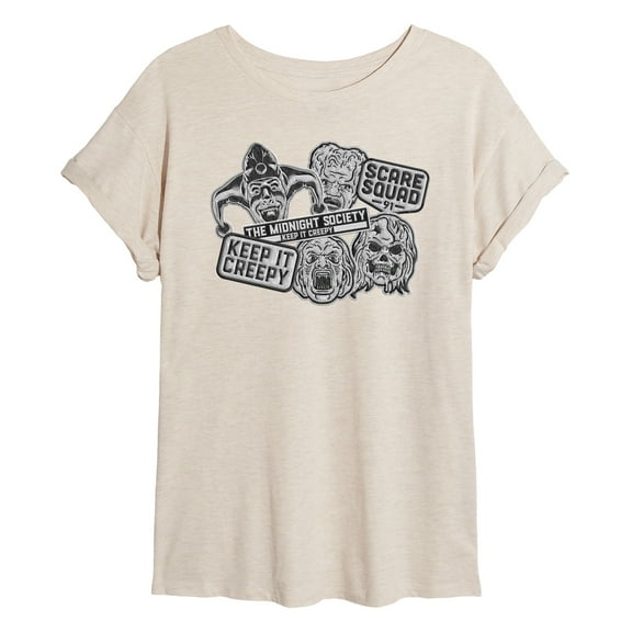 Are You Afraid of the Dark - Monster Patches - Women's Oversized Graphic T-Shirt