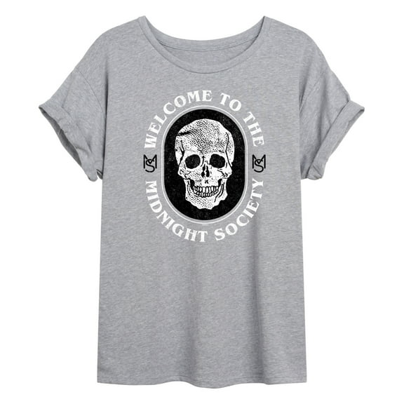 Are You Afraid of the Dark - Welcome To The Midnight Society Skull - Women's Oversized Graphic T-Shirt