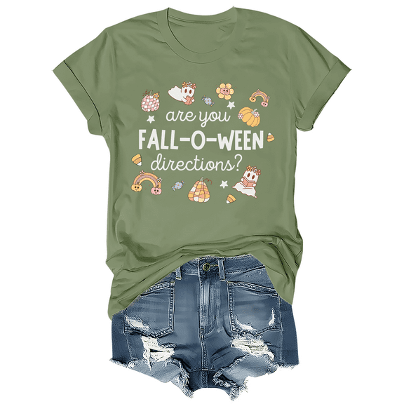 Are You Fall-O-Ween Directions Shirt Funny Ghost Pumpkin Halloween T-Shirt