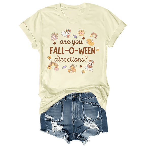Are You Fall-O-Ween Directions Shirt Funny Ghost Pumpkin Halloween T-Shirt