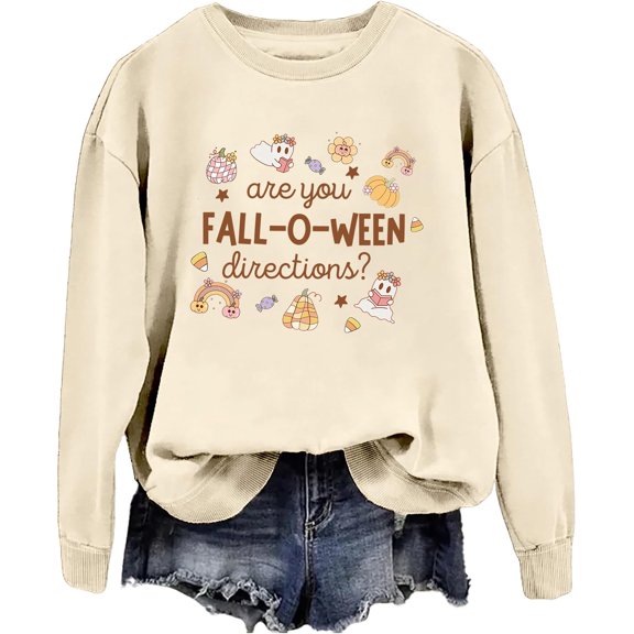 Are You Fall-O-Ween Directions Sweatshirt Funny Ghost Pumpkin Halloween Sweatshirt