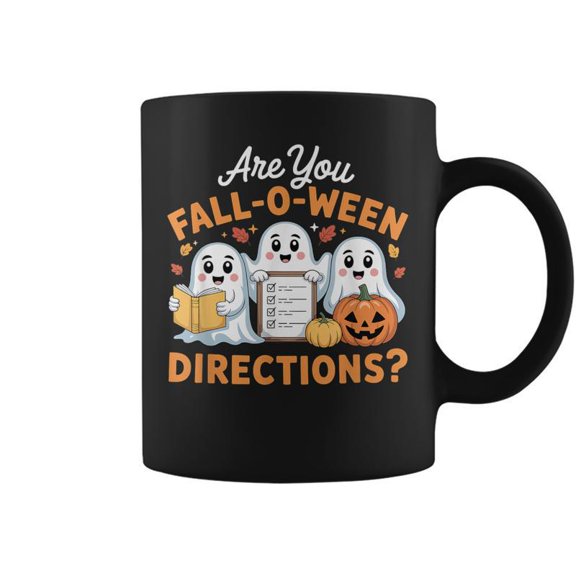Are You Fall O Ween Directions Teacher Ghost Halloween Coffee Mugs