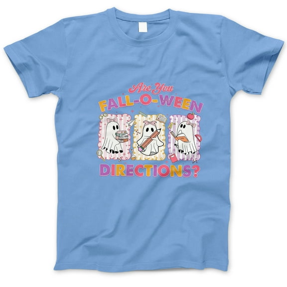Are You Fall-O-Ween Directions Teacher T-Shirt, Cute Ghost Halloween School Tee, Funny Fall Teacher Shirt, Retro Classroom Graphic Top