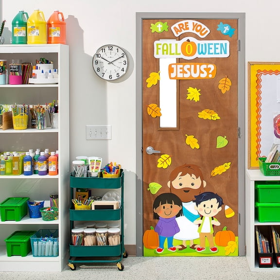 Are You Fall-O-Ween Jesus Door Decorating Kit, Educational, Halloween, 5 Pieces