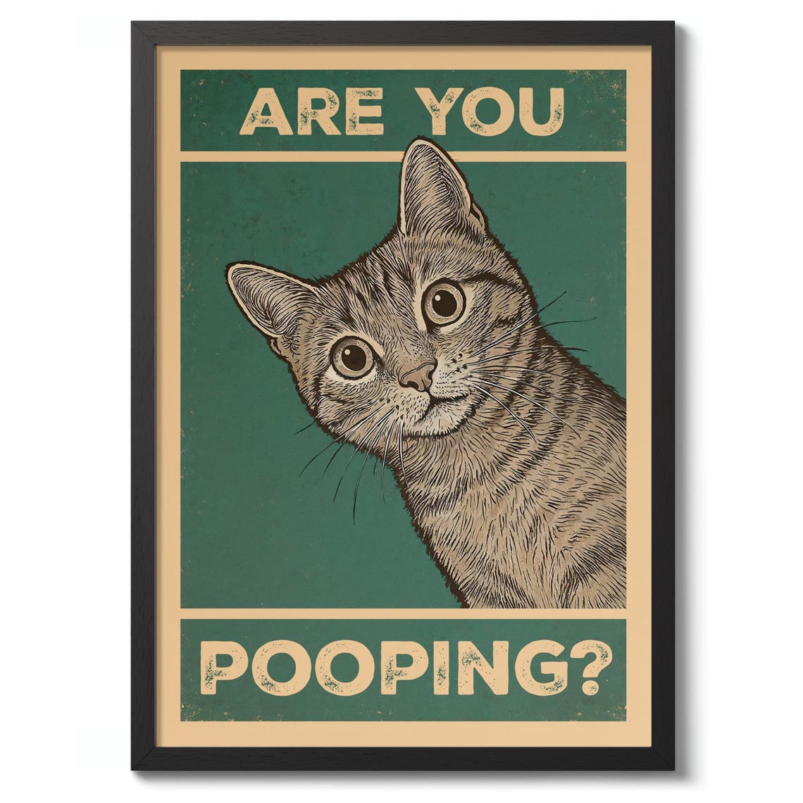 Are You Pooping Cat Typography Lover Wall Art, Bathroom, Gallery Wall ...