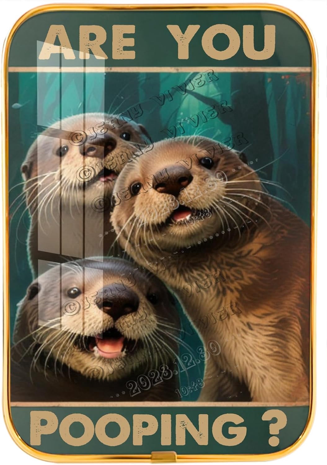 Funny Bathroom Metal Sign – 'Otter Have A Nice Poop' Retro Tin Poster 8x12 Inches, Waterproof & Fade-Resistant
