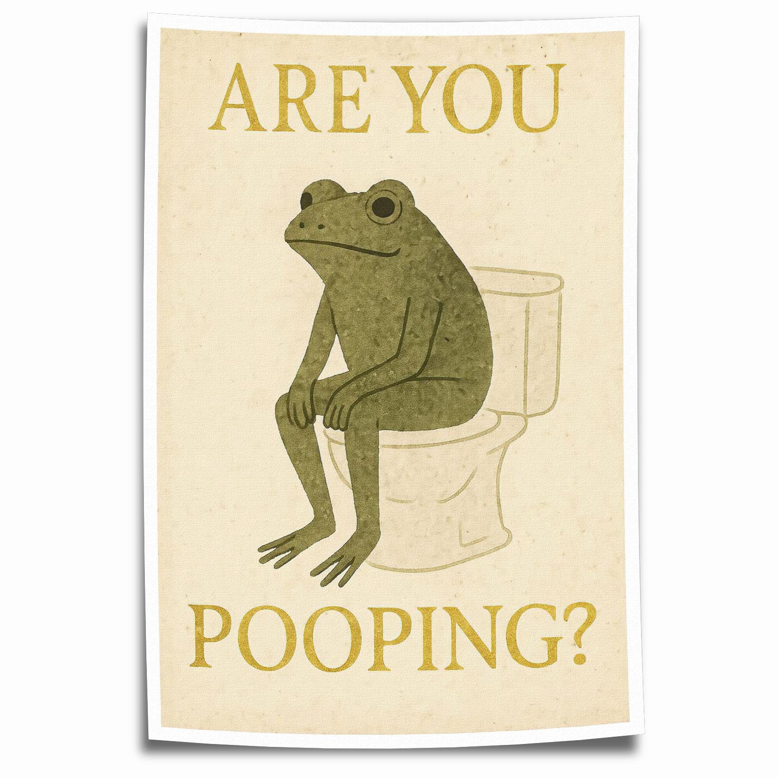 Are You Pooping Poster Bathroom Wall Art Décor Canvas Prints Frog on ...