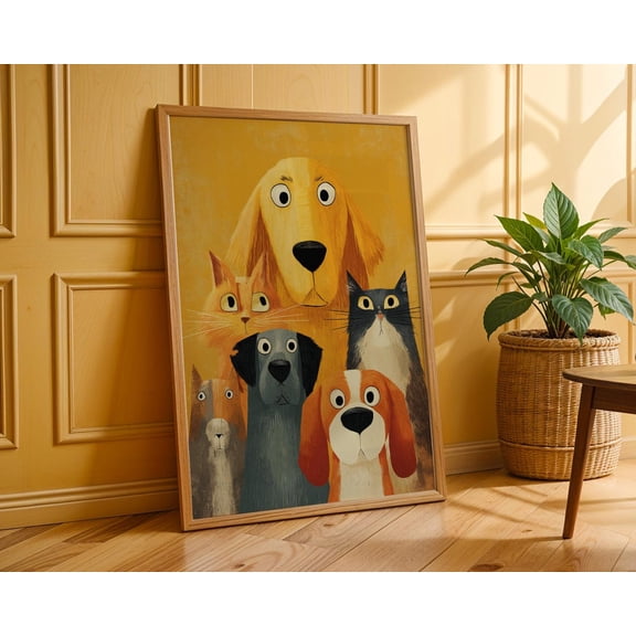 Are You Pooping Print, Dog And Cat Pet Portrait Poster, Unframed Paper Poster 8x10in