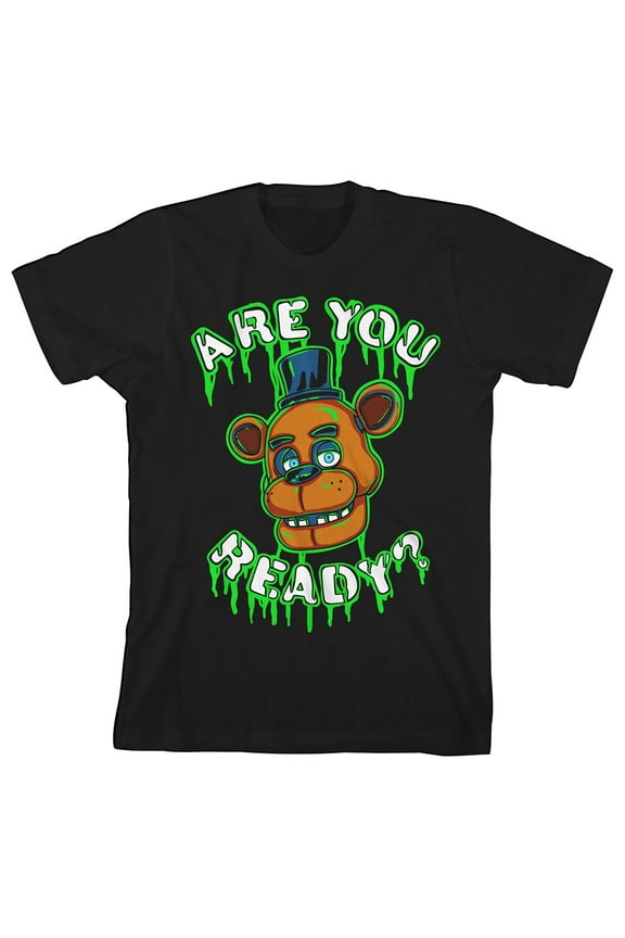Are You Ready Five Nights at Freddy's Youth Boys Black Graphic Tee-M