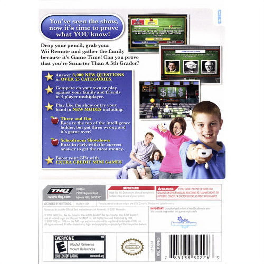 Pre Owned Are You Smarter Than A 5th Grader Game Time Nintendo Wii Pre Owned Are You Smarter Than A 5th Grader Game Time Nintendo Wii