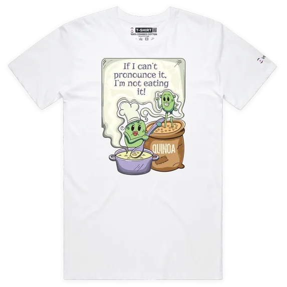 Are You What You Eat? -Premium T-shirt, Quinoa, humor, pronunciation - VOICEART