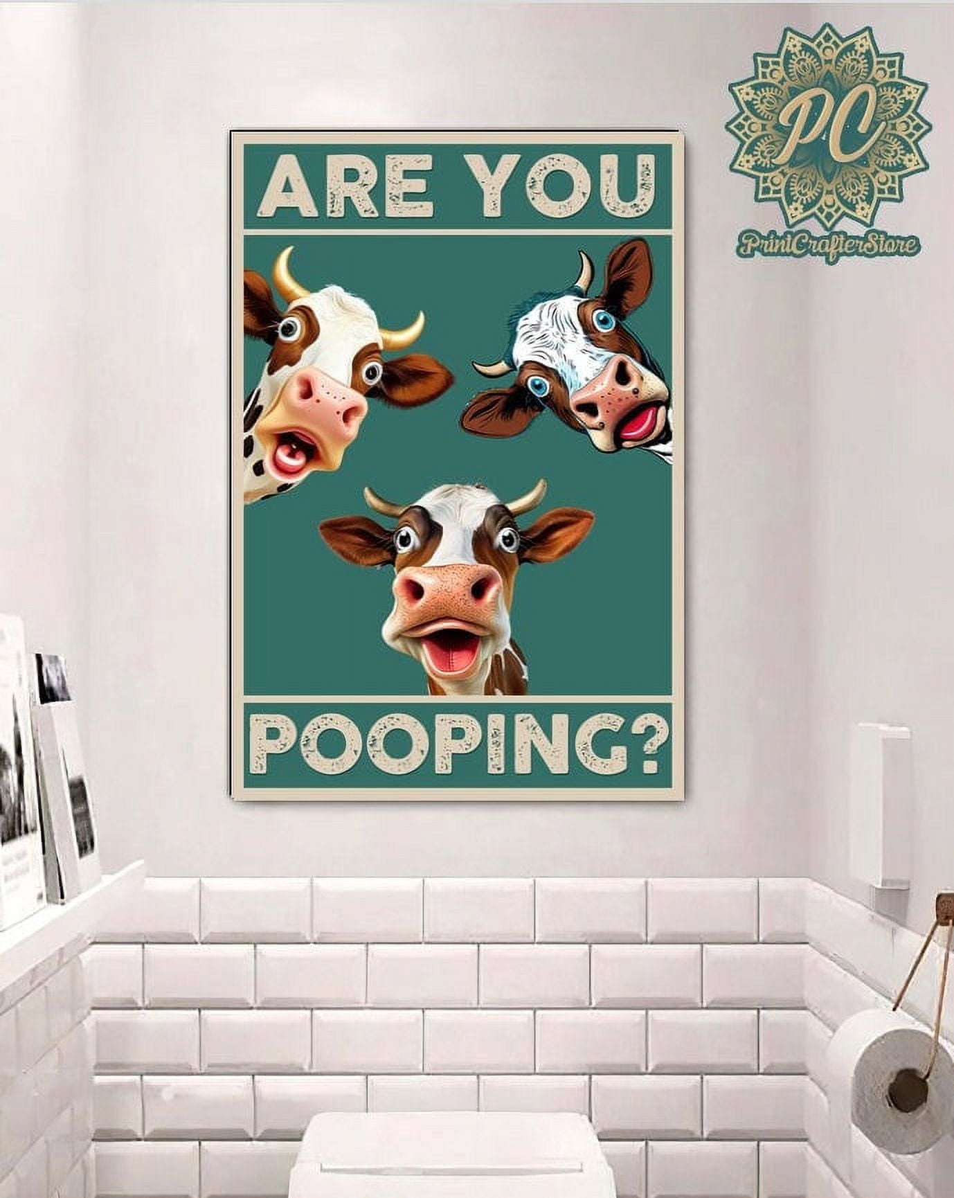 Are you pooping , funny bathroom art, cow , funny cow bathroom , funy ...