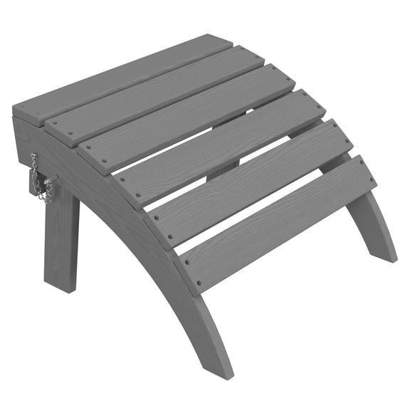 AreShark Folding Adirondack Footrest, All Weather Adirondack Ottoman Without Assembly, Gray