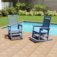 thumbnail image 1 of AreShark Outdoor Rocking Chair Set of 2, All Weather Resistant Patio Rocking Chair, HDPE Porch Rocker for Deck, Balcony, 380lbs, Navy Blue, 1 of 8