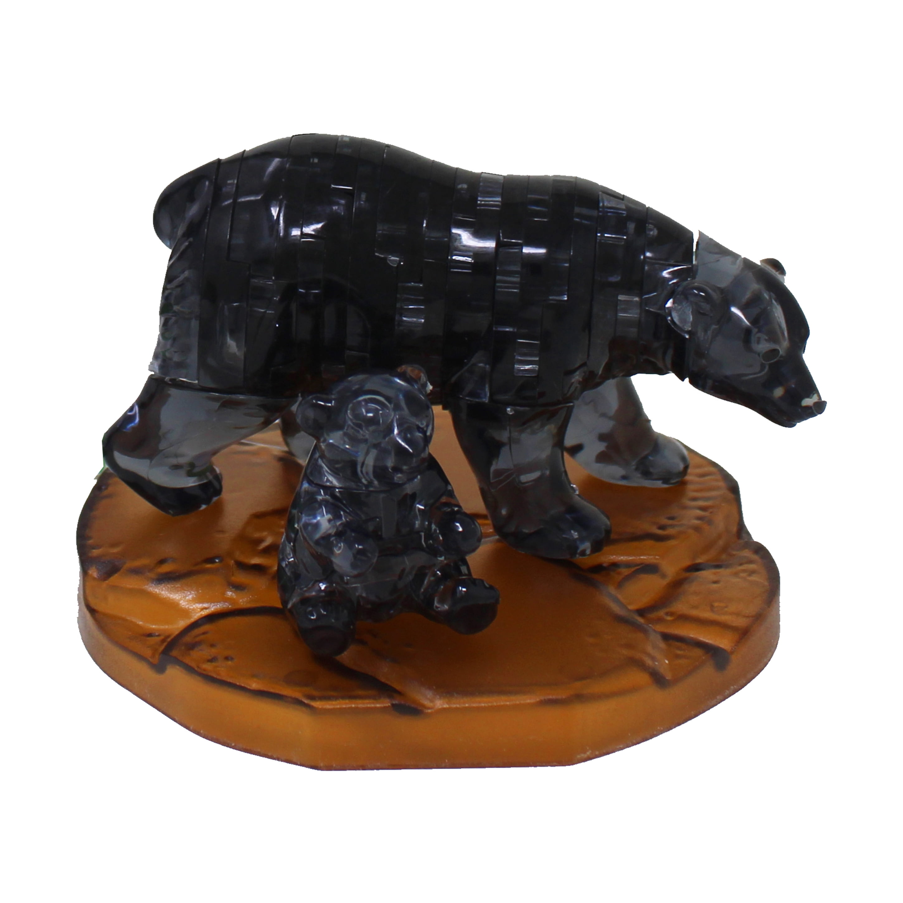 AreYouGame.com 3D Crystal Puzzle - Black Bear and Baby: 40 Pcs