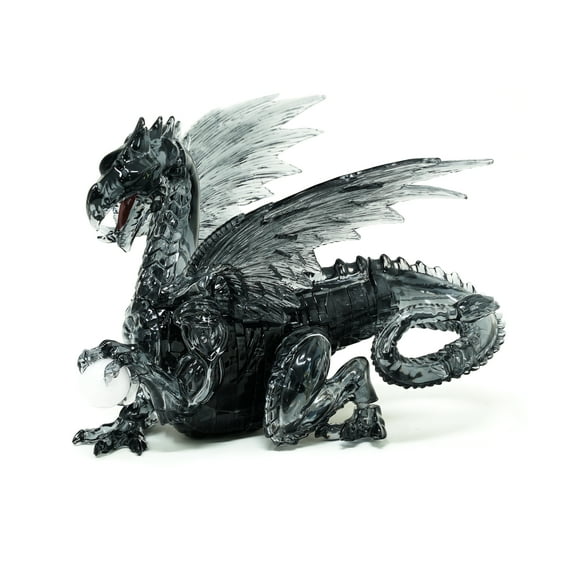 AreYouGame.com 3D Crystal Puzzle - Deluxe Dragon with Stickers (Black): 57 Pcs