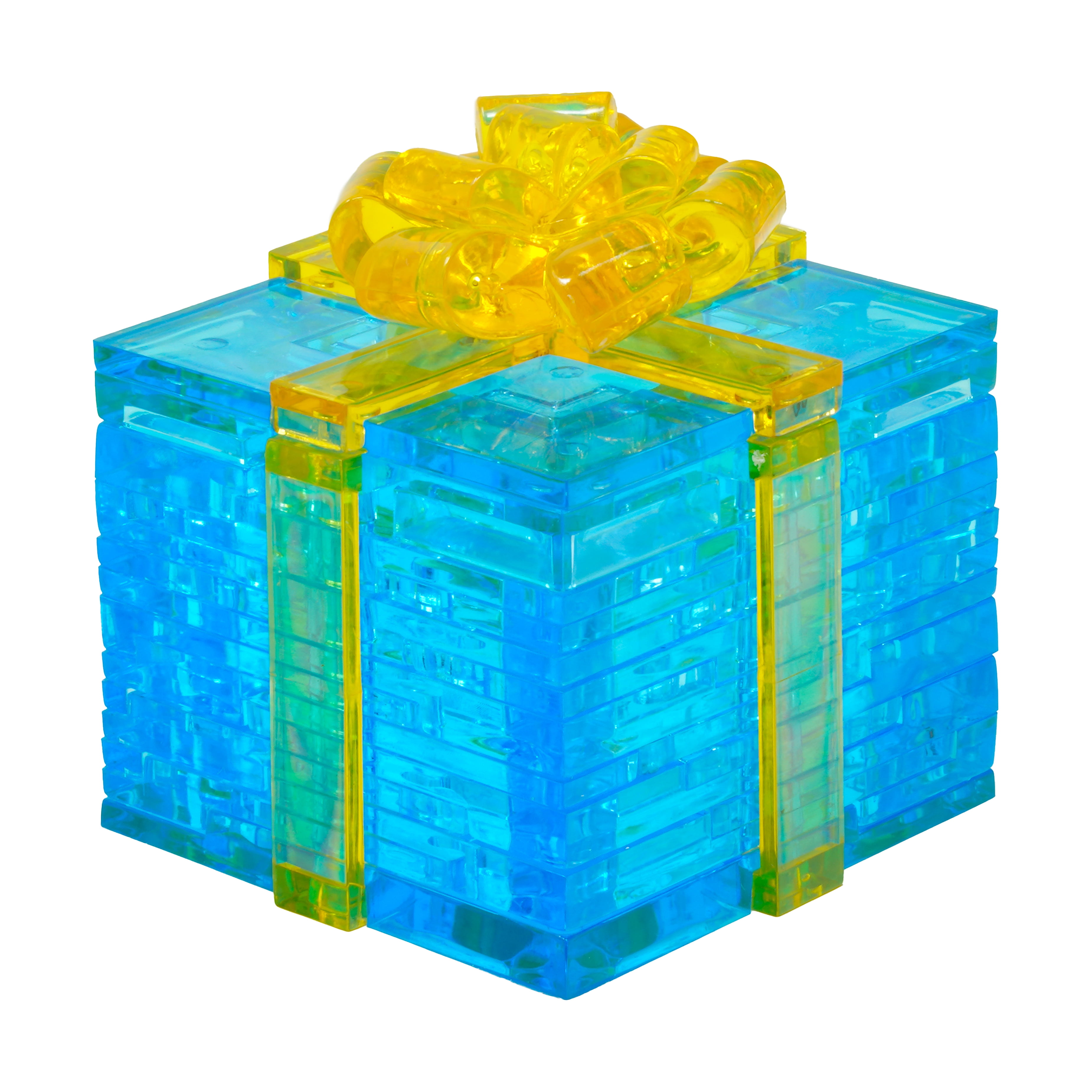 AreYouGame.com 3D Crystal Puzzle - Gift Box (Blue with Yellow