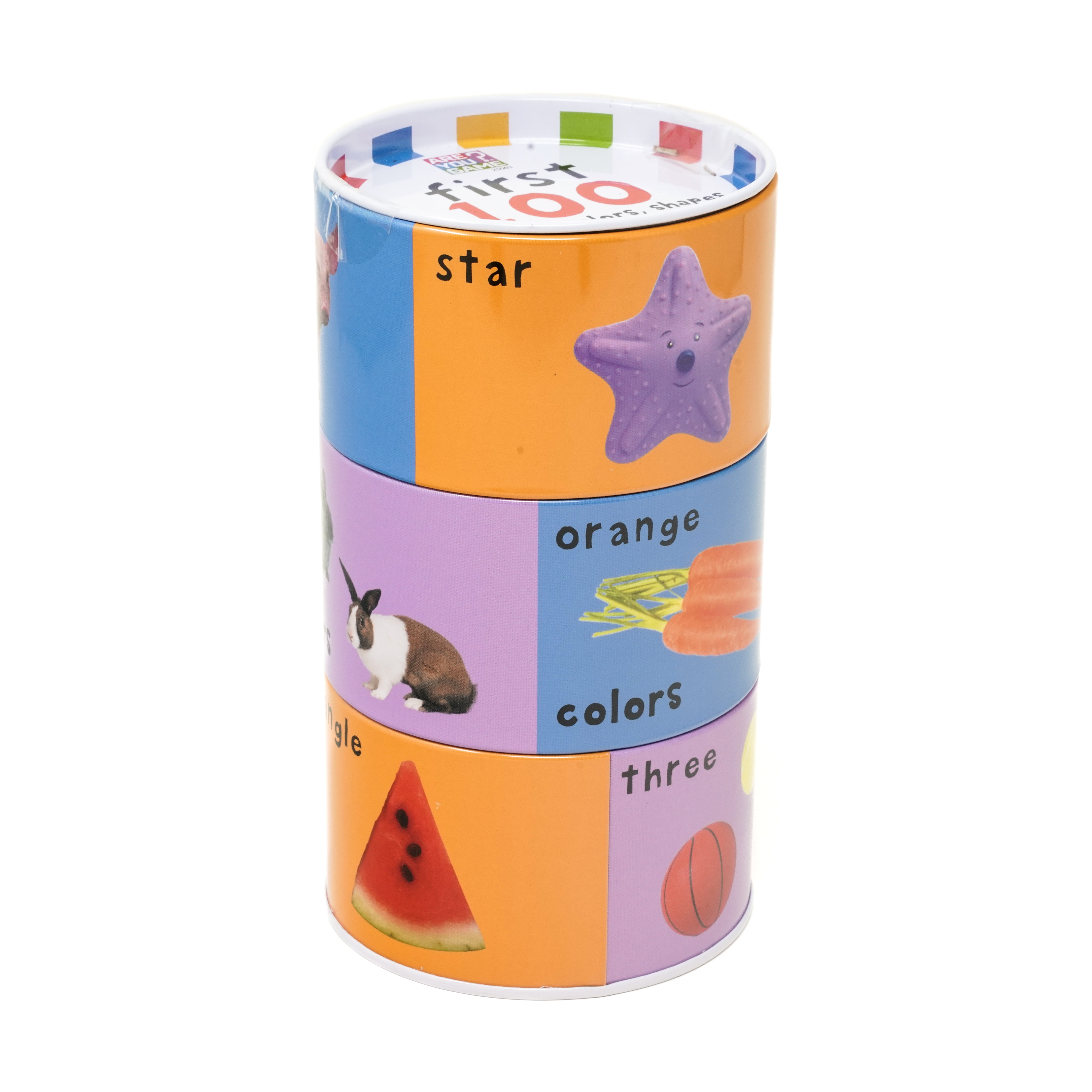 AreYouGame.com First 100 Numbers, Colors, Shapes Mix & Match Puzzle Tin: 24 Pcs