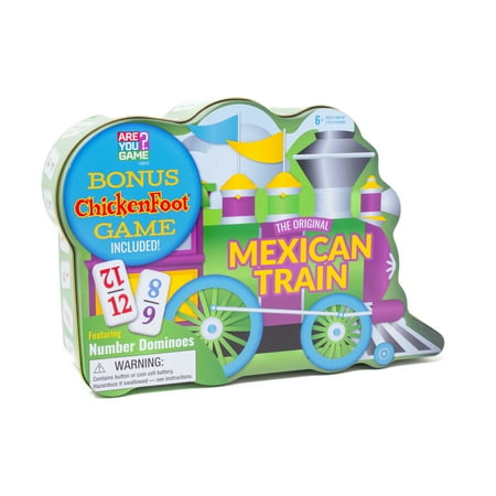 AreYouGame.com The Original Mexican Train Featuring Number Dominoes - Bonus Chickenfoot Game Included
