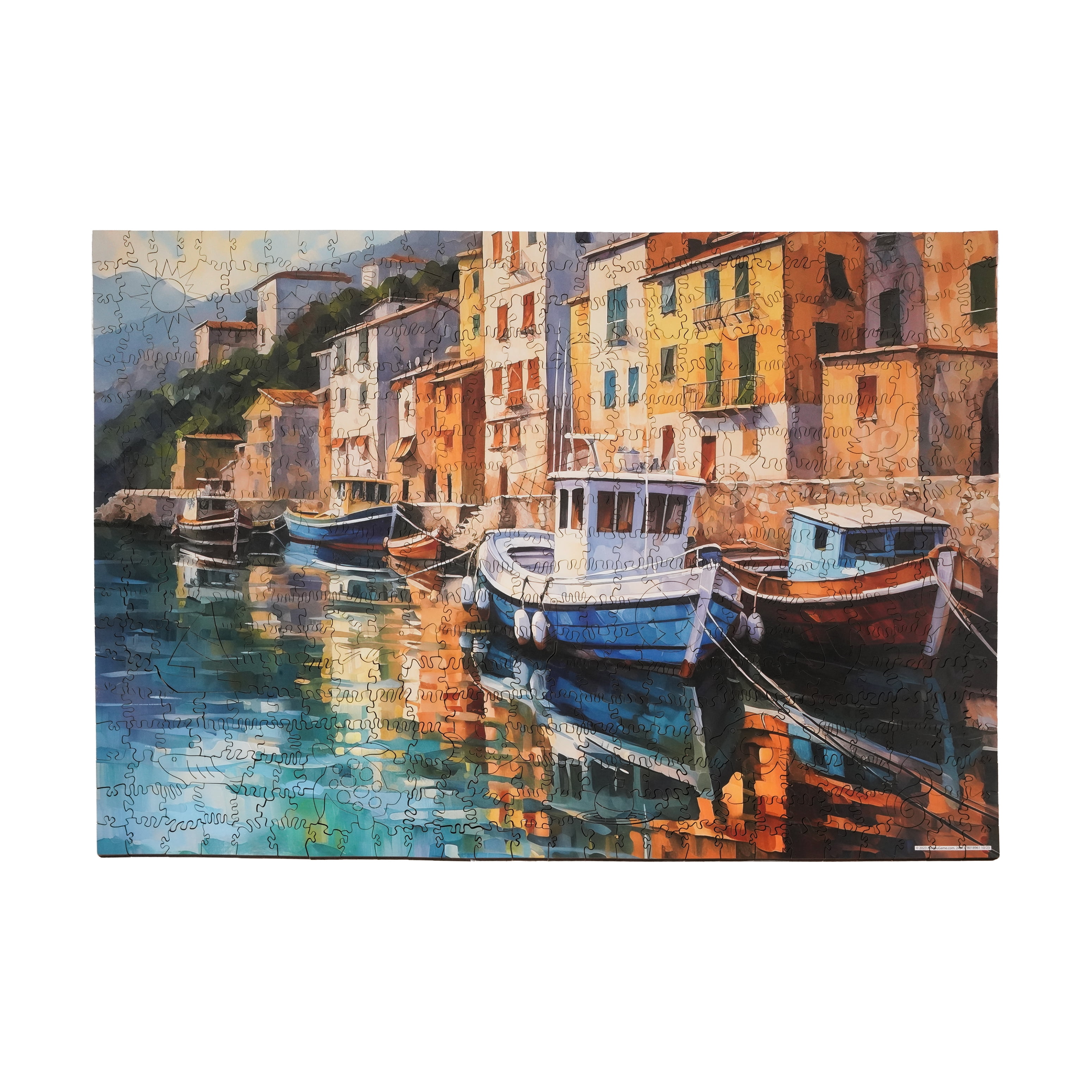 AreYouGame.com Wooden Jigsaw Puzzle - Boats at Bay: 494 Pcs