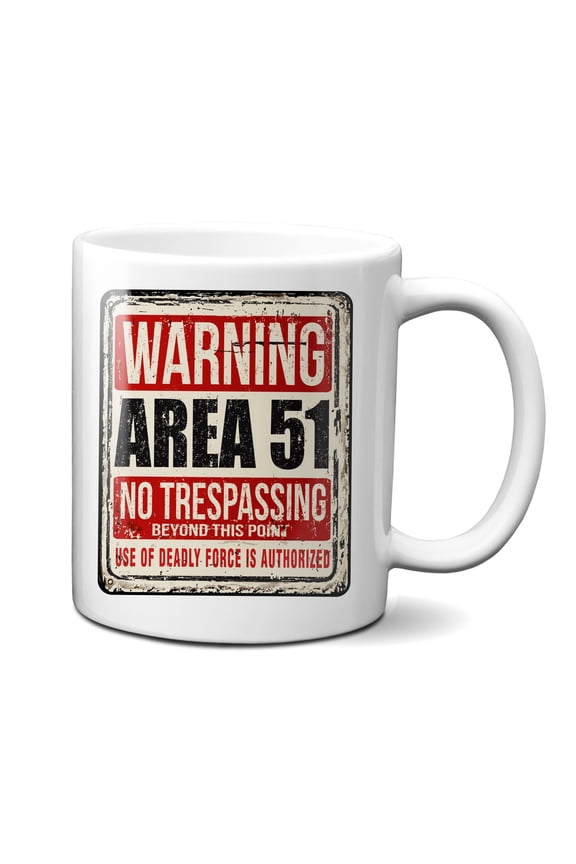 Area 51 Distressed Sign Ceramic 11oz Mug