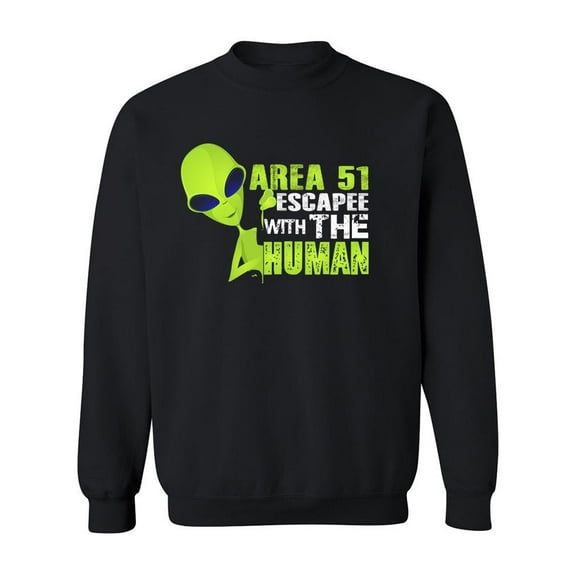 Area 51 Escape Design Sweatshirt Men - Men Sweatshirt, Black, Small