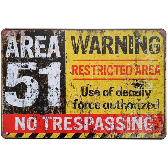 Area 51 No Trespassing Military Vintage Retro Metal Sign Aluminum Sign 12 x 8