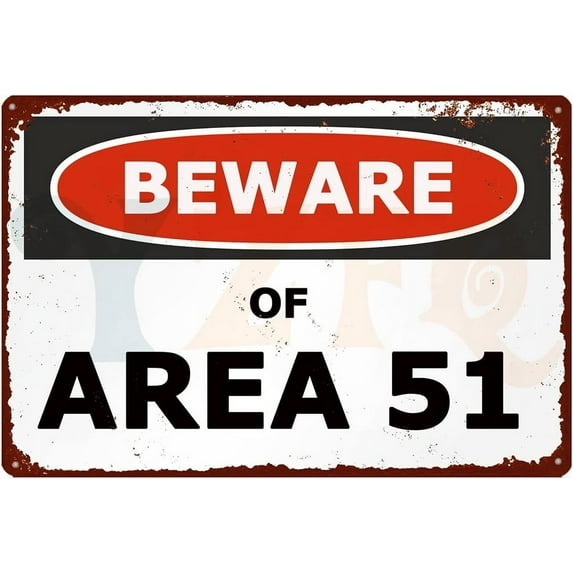 Area 51 No Trespassing Vintage Metal Sign Military Decorative Signs For Home Man Cave Game Room Shelter Decor 12x8 inch (YQ-216)