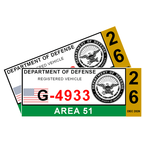 Area 51 Parking Stickers DD-2220 UFO Secret Base Aliens Roswell