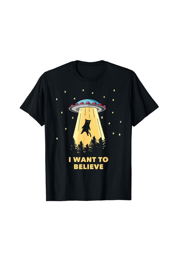 Area 51 UFO Hunter Tee Alien Abduction I Want To Believe T-Shirt