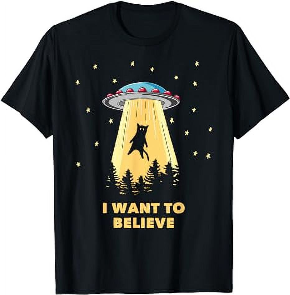 Area 51 UFO Hunter Tee Alien Abduction I Want To Believe T-Shirt ...
