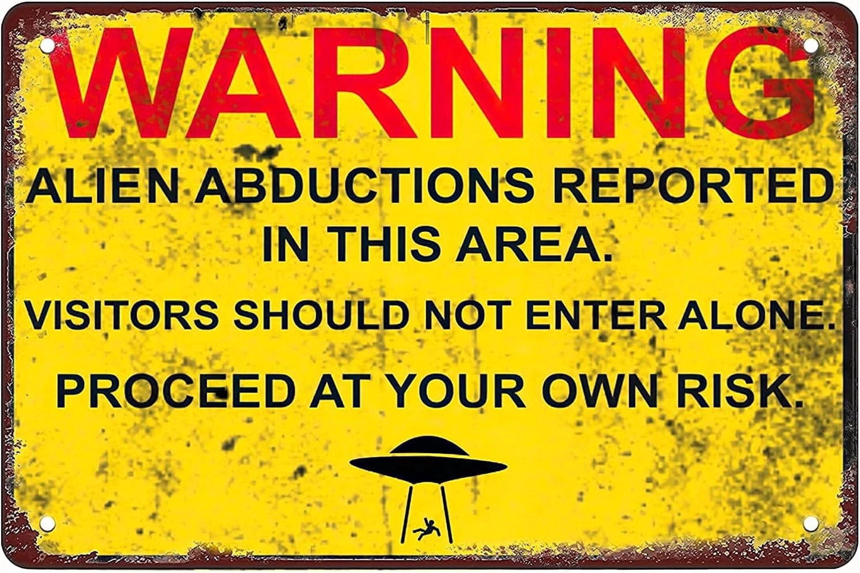 Area 51 Warning Alien Abduction retro map tin sign for Home bars ...
