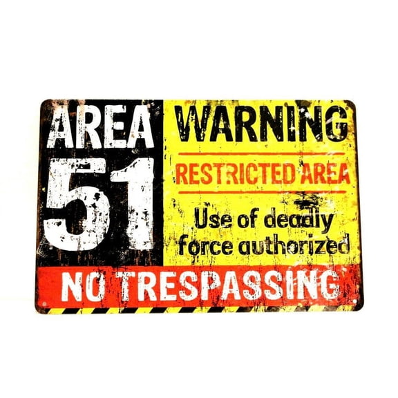 Area 51 aluminum Metal Warning Sign Vintage Style DO NOT ENTER Funny Stay Out Size: 8 x 12 Inch