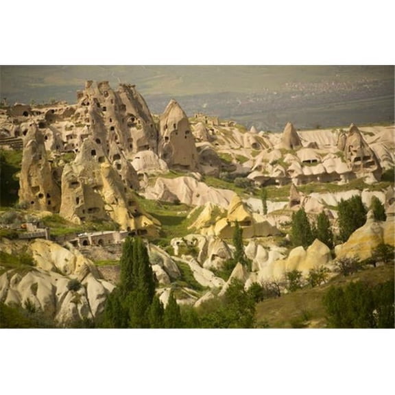 Area Around Rock Castle - Uchisar Cappadocia Turkey Poster Print by Ron Dahlquist, 38 x 24 - Large