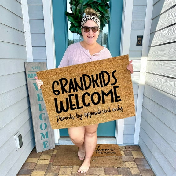 Area Carpet Polyester, Carpet 1X Welcome Grandson Mat (Gold-One Size)