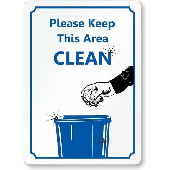 Area Clean Office Courtesy Weatherproof Metal Aluminum Sign Size: 16 x 12 Inch
