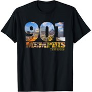 Area Code 901 Memphis Skyline Art Tennesseean Town T-Shirt