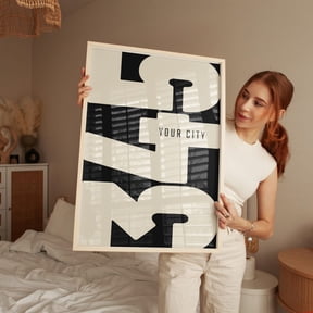 Area Code Single White Number Black Background Poster