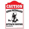 thumbnail image 1 of Area Patrolled By Attack Skunk Novelty Sign | Indoor/Outdoor | Funny Home Decor for Garages, Living Rooms, Bedroom, Offices | SignMission personalized gift, 1 of 5