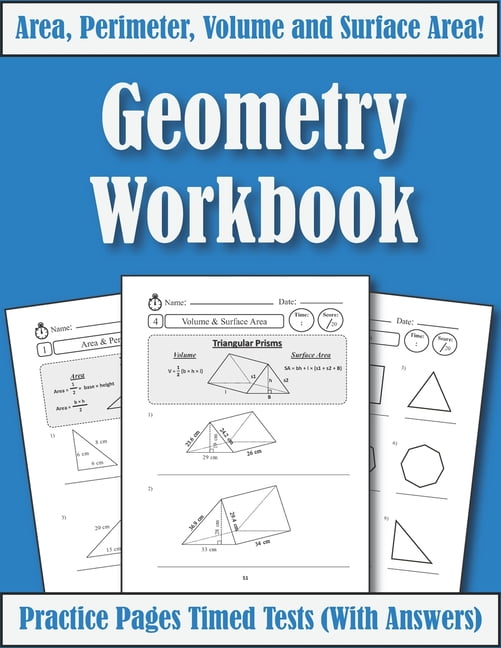 Area Perimeter And Volume: Geometry Workbook: Practice Pages Of ...