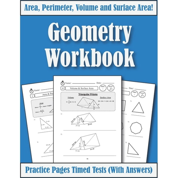 Area Perimeter And Volume: Geometry Workbook: Practice Pages Of Geometry For Kids & Beginners (With Answers) KS2-KS3 Mat, (Paperback)