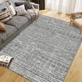thumbnail image 1 of Area Rug 10'x13' Boho Textured Design Living Room Non Slip Low-Pile Soft Tribal Print Bedroom Rug Stain Resistant Playroom Carpet Office Grey, 1 of 7