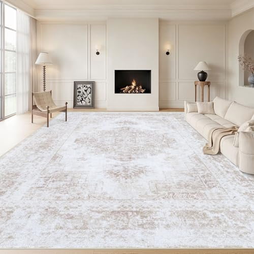 Area Rug 10x12 Living Room Rug, Machine Washable Vintage Distressed ...