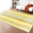 thumbnail image 1 of Area Rug 2'7''x5' Northern Europe Yellow Vintage Stripes Washable Area Rugs Non Shedding Floor Carpet Rubber Backing Non Slip Indoor Mats for Living Room Bedroom Kitchen, 1 of 8