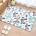 thumbnail image 1 of Area Rug 2 x 3 Ft, Aqua Grey Botanical Indoor Accent Bathroom Rugs for Kitchen/Laundry Room, Watercolor Spring Floral Summer Leaf Washable Non-Slip Runner Floor Mat for Entryway, Living Room, 1 of 8