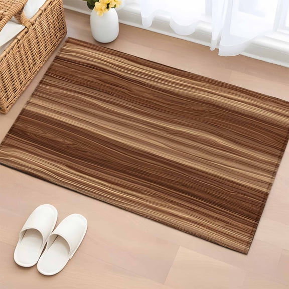 Area Rug 2 x 3 Ft, Brown Western Indoor Accent Bathroom Rugs for Kitchen/Laundry Room, Vintage Farmhouse Wood Barn Door Washable Non-Slip Runner Floor Mat for Entryway, Living Room