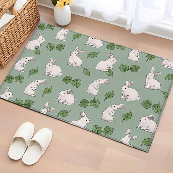 Area Rug 2 x 3 Ft, Cute Rabbits Indoor Accent Bathroom Rugs for Kitchen ...