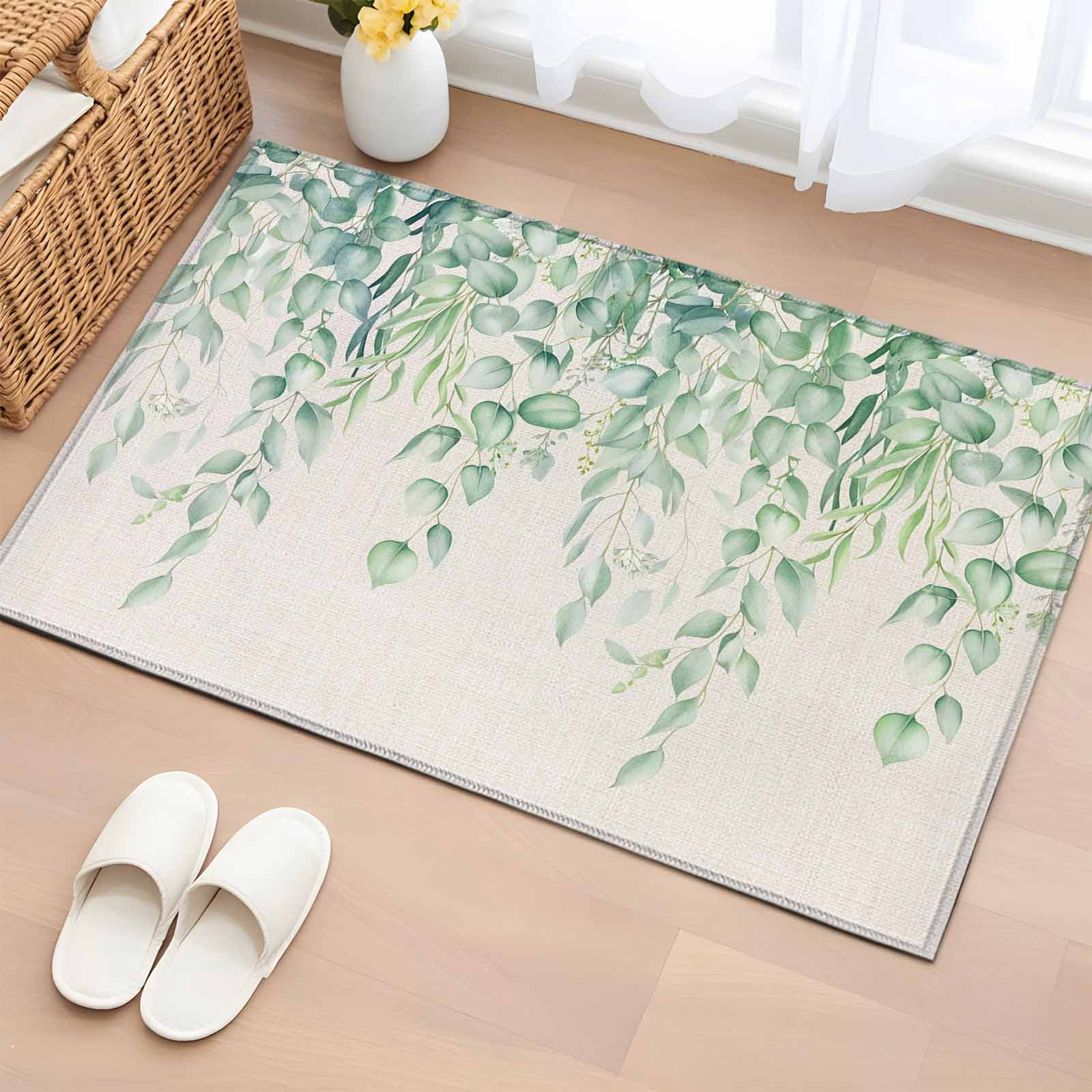 Area Rug 2 x 3 Ft, Eucalyptus Leaves Indoor Accent Bathroom Rugs for ...